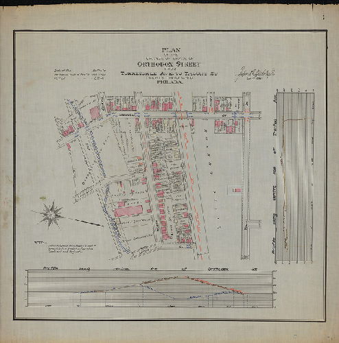 Plan, Plan of the change of grade of Orthodox Street from Torresdale Ave. Tacony St., Twenty-third Ward, Philada.