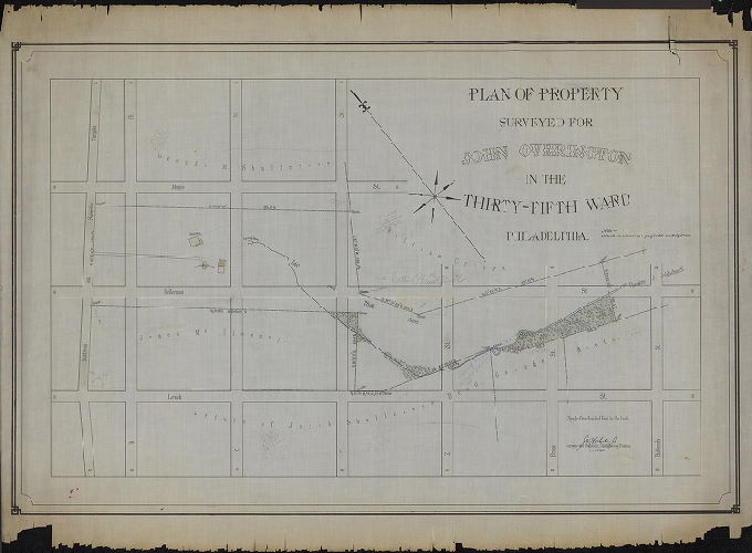 Plan, Plan of property surveyed for John Overington in the Thirty-fifth Ward, Philadelphia. 