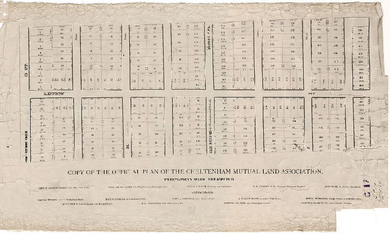 Plan, Copy of the official plan of the Cheltenham Mutual Land Association, Twenty-third Ward, Philadelphia