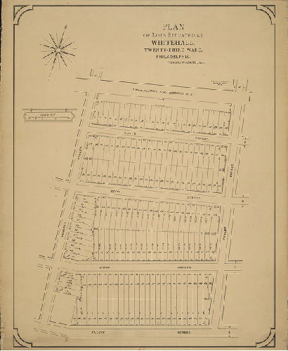 Plan, Plan of lots situated at Whitehall, Twenty-third Ward, Philadelphia. Thomas W. South, Agt.