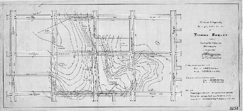 Plan, Plan of property belonging to the estate of Thomas Earley in the Fortieth Ward, Philadelphia.