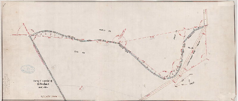 Plan, Survey of a portion of Bow Creek, Nov. 1884