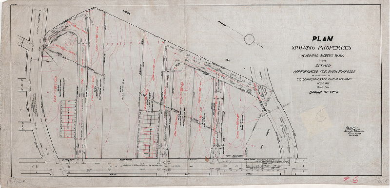 Plan, Plan showing properties adjoining Morris Park in the 34th Ward appropriated for park purposes by resolution of the Commissioners of Fairmount Park. Dec. 10, 1924. Made for Board of View