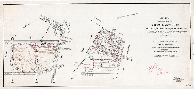 Plan, Plan for addition to Cobbs Creek Park of ground bounded on north by Haverford Street and on the east by 68th Street, 34th ward, Philadelphia. Prepared for the use of the Board of View in the matter of condemnation thereof. Under ordinance approved July 11, 1924. Lines and grades of streets authorized by ordinance of Councils. Approved Dec. 2, 1911. Confirmed June 1, 1914.