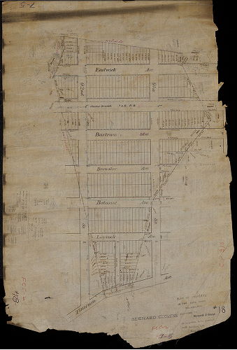 Plan, Plan of property in the 27th Ward Philadelphia belonging to Bernard C. Owens, a proposed to be divided into building lots. June 1888.