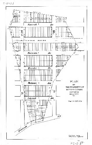 Plan, Plan of property of Bernard C. Owens, 40th Ward, June 1888, #18. [Tracing copy of SD7th-FC5-2A, made in 1934]