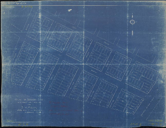 Plan, Plan of building lots, 90th Street and Tinicum Ave., for B. W. Melvin, 414 Real Estate Trust Bldg., Philadelphia. Durham Bros. Draughtsmen, Philadelphia, 10-16-15.