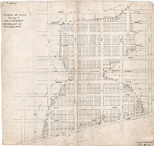 Plan, Tracing of plan belonging to Jos. H. Young , C.E., 806 Walnut St., Philadelphia.