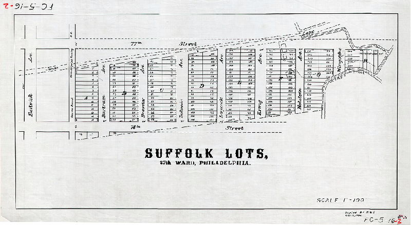 Plan, Suffolk Lots, 27th Ward, Philadelphia