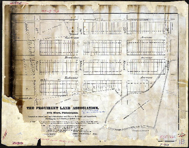 Plan, The Provident Land Association, 27th Ward, Philadelphia