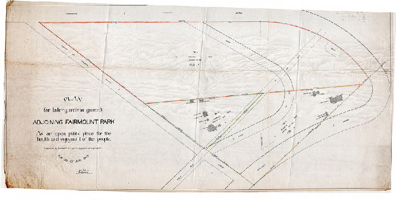 Plan, Plan for taking certain ground adjoining Fairmount Park as an open public place for the health and enjoyment of the people. Authorized by ordinance of Councils approved December 4th 1901. For use of Road Jury only. 