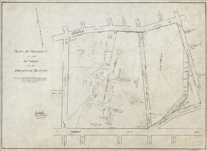 Plan, Plan of property in the 24th Ward made for Provident Trust Co. Note: Plan made for title purposes only [and] according to the instructions of the applicant.
