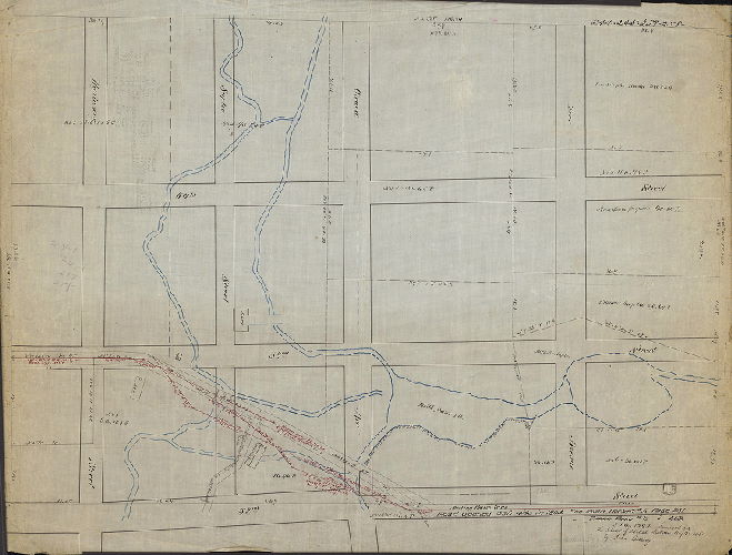 Plan, Surveyed for the heirs of Israel Suplee, Aug. 13th 1851, by John Levering. 
