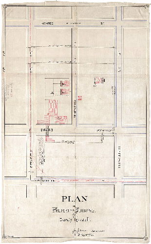 Plan, Plan of property and buildings of Sarah Yewdall. 