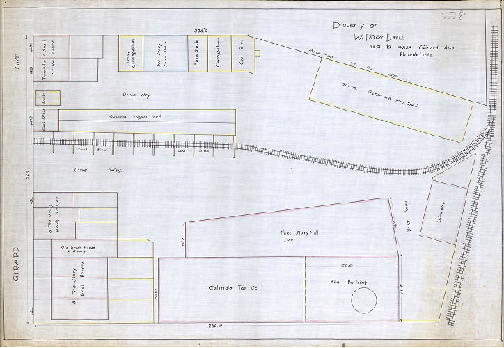 Plan, Property of W. Price Davis, 4601 to 4633 Girard Ave. Philadelphia