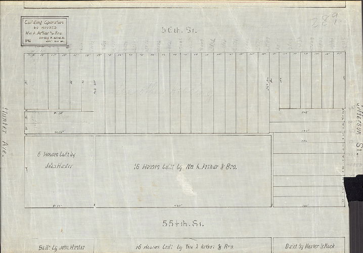 Plan, Building operation. 40 houses. Wm. A. Arthur and Bro. 219-221 N. 63rd St., West Philada. 1894