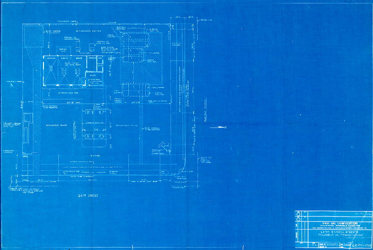 Plan, 63rd & Media Streets, Philadelphia, Pennsylvania. Gulf Oil Corporation, Eastern Region - Engineering and Construction. Gulf Building, City Ave. at Schuylkill Expressway, Philadelphia, PA. 