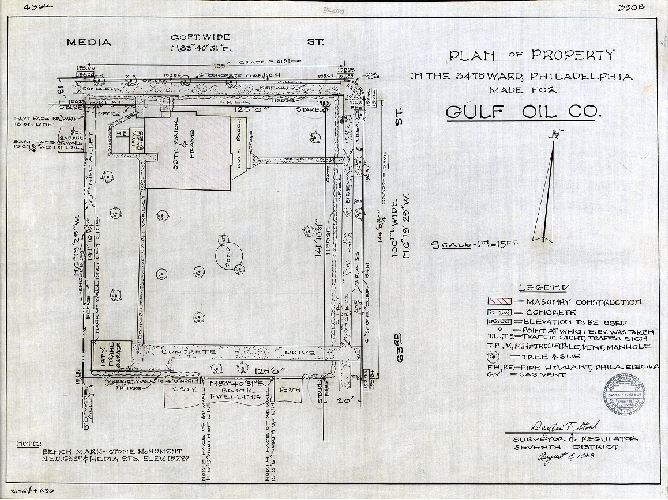 Plan, Plan of property in the 34th Ward made for Gulf Oil Co. 