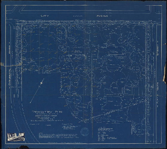 Plan, Topographical plan of property situated in Thirty-fourth Ward, Philadelphia, PA., surveyed for the Philadelphia Fidelity Trust Co.