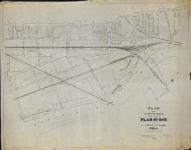 Plan, Plan of the revision of lines and grades on the streets of Plan 246 in the 27th and 40th Wards, Phila., authorized by an ordinance of Councils approved September 21st, 1892.