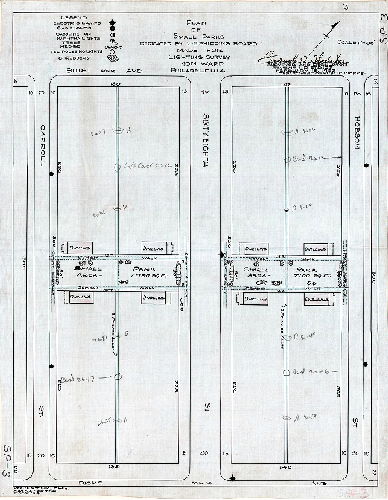 Plan, Plan of small parks dedicated by the U.S. Shipping Board, made for lighting survey, 40th Ward, Philadelphia