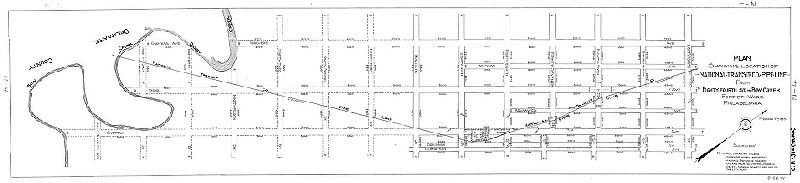 Plan, Plan showing location of National Transit Co. pipeline from 84th St. to Bow Creek, Fortieth Ward, Philadelphia. 