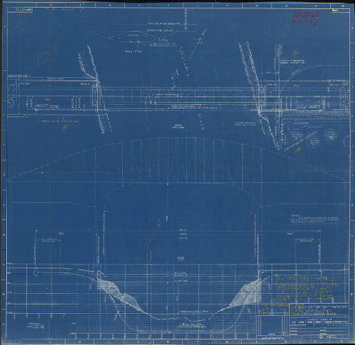 Plan, Submarine Pipe Type Cable Crossing, Schuylkill River at Penrose Avenue Bridge. 66 K.V. line from Southwark Station to Island Road Sub-station. Philadelphia Electric Co. B-141573. 
