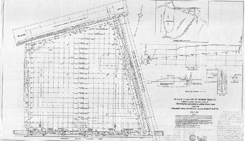 Plan, Plan of a portion of Penrose Tract 1A, Fortieth Ward, Philadelphia, Pa., for grading, drainage and appurtenant work, made for the Philadelphia Industrial Development Corp'n. 