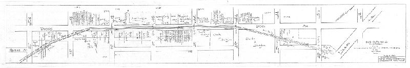 Plan, Plan showing water courses, drainage streets, ditches, etc. in the 40th Ward Philadelphia, made for the Bureau of Highways. Subplan 2. [Creek from 76th to 83rd in bed of or in vicinity of Dicks Ave.]