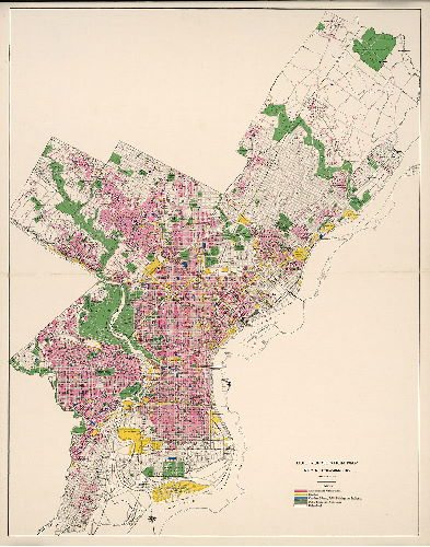 Plan, Built-up section map, City of Philadelphia, January 1, 1923.