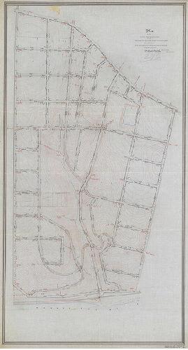 Plan, Plan of the survey and regulation of the Twentieth Section, Twenty-first Ward, City of Philadelphia [Resolution, April 5, 1876; confirmed Nov. 21, 1887. [See 296-1_MTD for original mounted plan, in fair condition.]