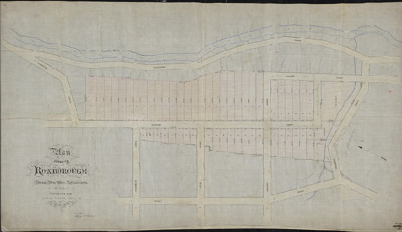 Plan, Plan of property in Roxborough, Twenty-first Ward, Philadelphia, surveyed for Charles Thomson Jones, Esq., July 1874