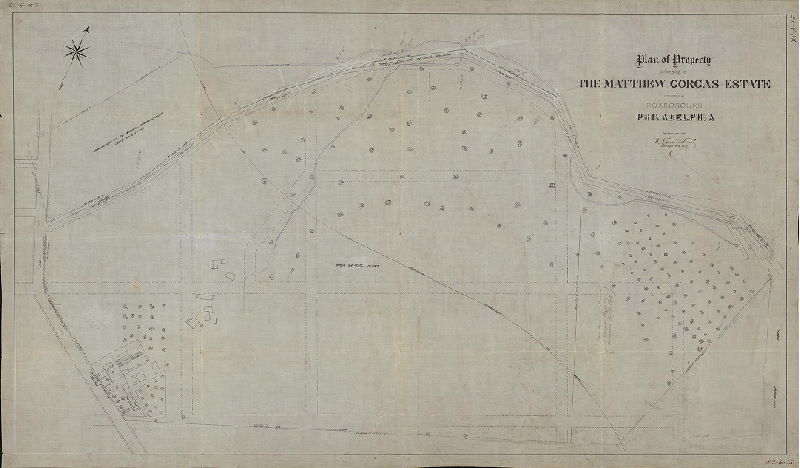 Plan, Plan of property belonging to the Matthew Gorgas Estate situated in Roxborough, Philadelphia. September 1893