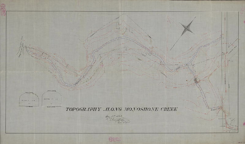 Plan, Topography along Monoshone Creek 