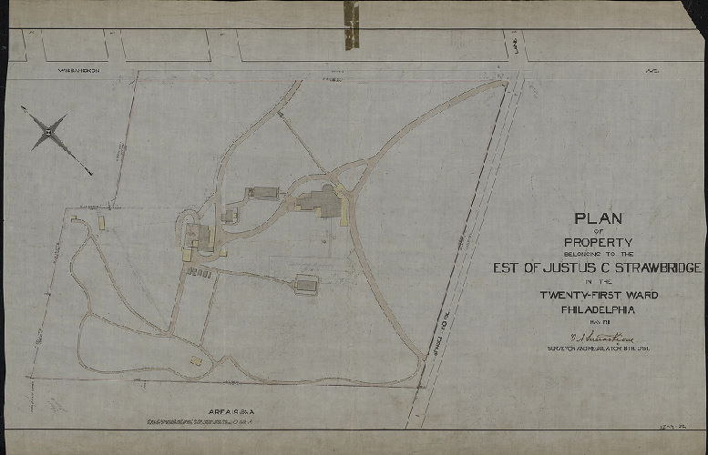Plan, Plan of property belonging to the est. of Justus C. Strawbridge in the Twenty-first Ward Philadelphia. May 1911. 