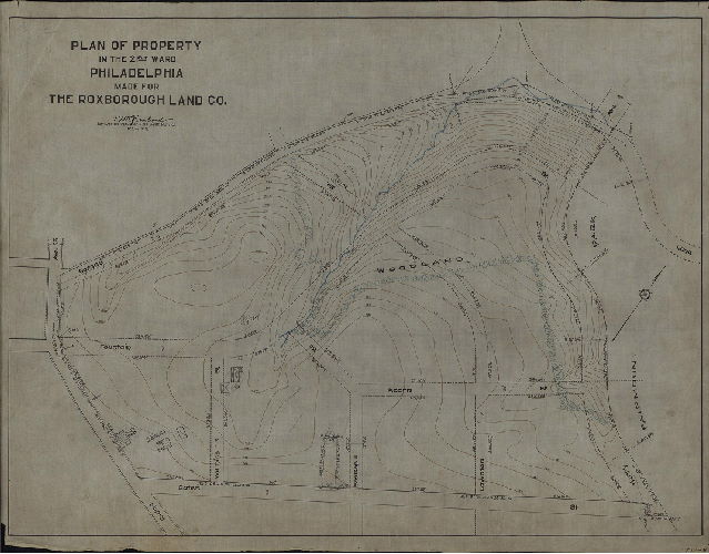 Plan, Plan of property in the 21st Ward, Philadelphia, made for the Roxborough Land Co.