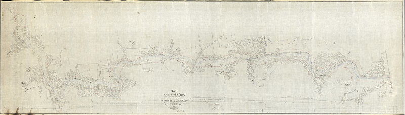 Plan, Map of the survey of Wissahickon Creek from its mouth to Paul's Mill Road, defining boundaries of land appropriated by the Commissioners of Fairmount Park for the protection of the purity of the water of said creek and the preservation of the beauty of its scenery. Declared to be a part of Fairmount Park by Act of the General Assembly of the Commonwealth of Pennsylvania approved the 14th day of April A.D. 1868. Adopted by the Commissioners of Fairmount Park this fifteenth day of May A.D. 1869. Attest: [Signed] Morton M. McMichael, President Park Commission; [signed] Joseph F. Mercer, Secretary Park Commission.