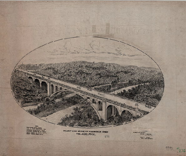 Plan, Walnut Lane Bridge over Wissahickon Creek, Philadelphia. (Original isometric drawing)
