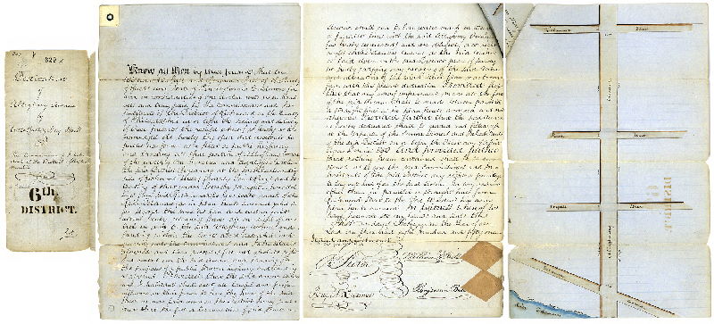 Plan, Dedication of Allegheny Avenue by William W. Ball & Benjamin Ball to the Commissioners & inhabitants of the District of Richmond. 6th District. [Plan attached to deed]