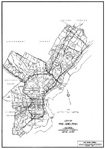 Plan, City of Philadelphia, Highways. Expressways -- Freeways. Limited Access. City Plans Division, Bureau of Surveys and Design, Department of Streets, February 1959. 